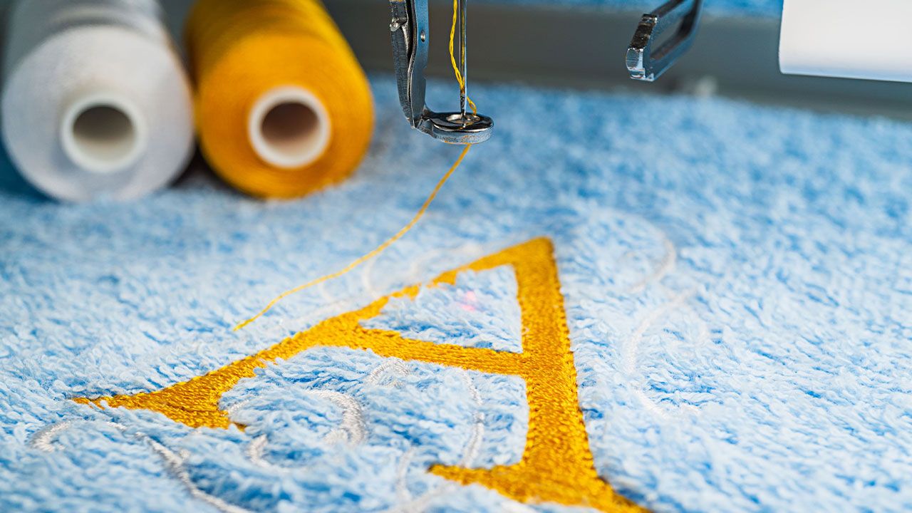 embroidery machine in print shop